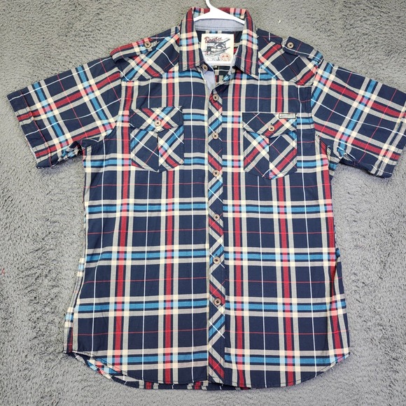 Plaid Shirt Short Sleeve Button Up Casual Decibel ‎ 2XL - Picture 1 of 6
